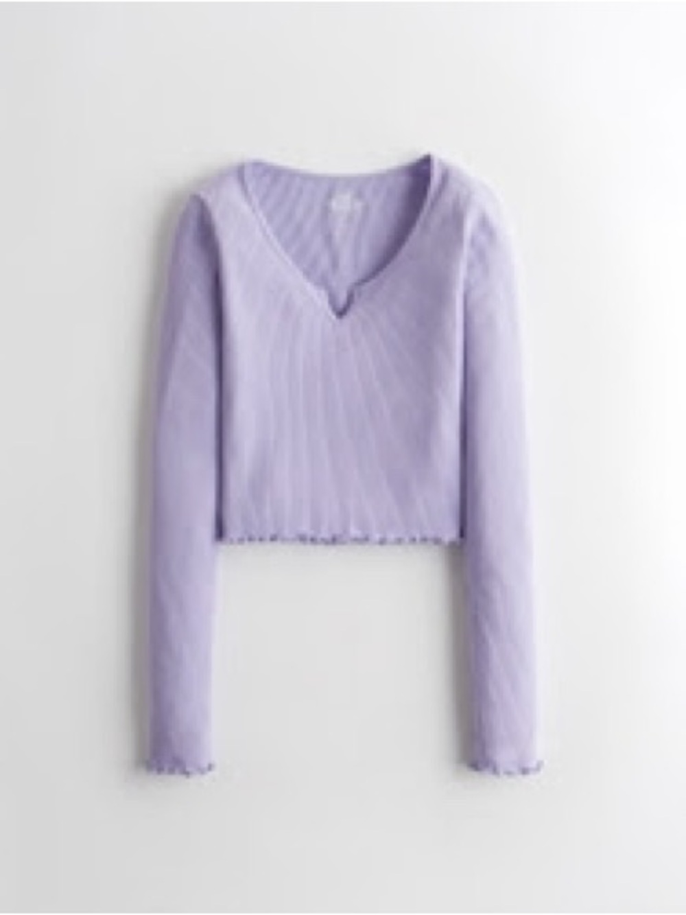 Hollister Lavender Ribbed Notch-Neck Baby Tee
